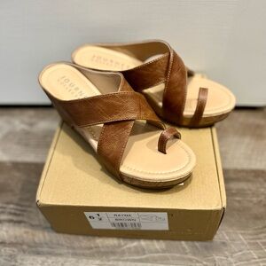 Brown wedge sandals 6.5